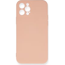 Mey İthalat Apple Uyumlu iPhone 12 Pro Max Kılıf Nano İçi Kadife Silikon - Pudra