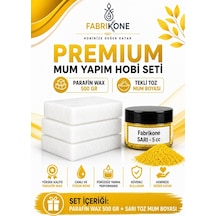 Premium Mum Yapım Hobi Seti - Parafin Wax 500 Gr - Tekli Toz Mum Boyası - Sarı Bkfabpw5001sr Karışık