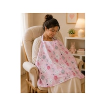 Anne Kuşaklı Emzirme Önlüğü 100x75 Cm Renkli Ve Desenli Emzirme Örtüsü % 60 Pamuklu % 40 Polyester 493 Pembe