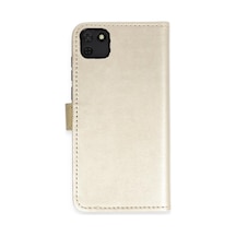 Huawei Y5p Uyumlu Kılıf Trend S Plus Kapaklı Kılıf - Gold