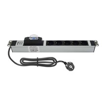 Amp Connect 19" 1u 5 Şebeke Soketli 16a Otomatik Sigorta Koruyuculu Alüminyum Kabin Prizi Pdu