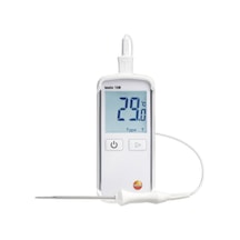Testo 0563 1080 108 Su Geçirmez Sıcaklık Ölçüm Cihazı T Ve K Tipi , T Tipi Termokupl Probu Dahil, Yumuşak Kutu Ve Kalibrasyon Raporu, Beyaz