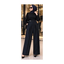 Ghisa Yüksek Kemerli/tokalı Bol Paça Pantolon Siyah - 943372997 Siyah
