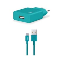 Ttec Smartcharger Seyahat Şarj Aleti 2.1A + Type-C Kablo Turkuaz