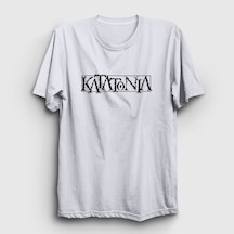 Presmono Unisex Logo Katatonia T-shirt Beyaz