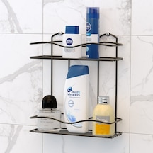 Teknotel Iki Katlı Banyo Rafı Siyah Bk012 Siyah