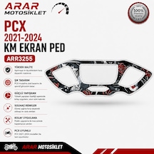 Pcx 2021-2024 Km Ekran Ped 001 -arr3255 Kırmızı Beyaz Siyah