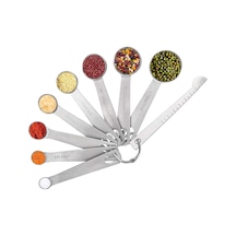 Kuru Ve Sıvı Malzemeleri Ölçmek İçin 9'lu Paslanmaz Çelik Ölçü Kaşıkları Seti