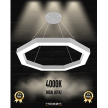 Octagon Gri Kasa, Doğal Beyaz Işık Modern Sarkıt Led Avize GRİ RENK