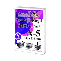 A5 Gramajlı Fotokopi Kağıdı 50 Adet 300 Gr Sertifika Kağıdı Kalın Kağıt Baskı Tüm Yazıcılara Uyumlu 14.8x21cm Ofis Büro
