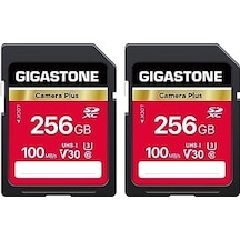 Gıgastone 256 Gb Sdxc Hafıza Kartı 2'li Paket, Camera Plus, Canon Dijital Kameralar İçin 100 Mb/s'ye Kadar, 4k Uhd Video Kayıtları Uhs-ı U3 V30 Sınıf 10, 2 Mini Kılıfla