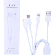 Ally Ma039-a Usb-type-c Micro Usb & Lightning 3in1 Usb Kablo- 5775 Beyaz