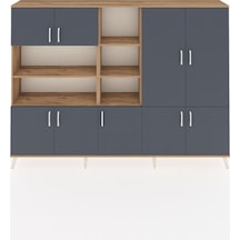 Arges Dolap 14 Raflı 9 Kapaklı 220x30x163 Çam-antrasit/çam Antrasıt/atlas Çam - Atlas Çam