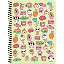16x22 Cm 80 Yaprak Çizgisiz Plastik Kapak Telli Defter 60 Gram Beyaz Sayfa Yeşil