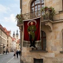 Elinde Bastonu İle Üniformalı Mustafa Kemal Atatürk Poster Bayrak Premium Raşel Kumaş Ata62 Diğer