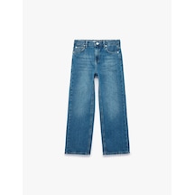Koton Yıldız Detaylı İndigo Kız Çocuk Jean Pantolon 7wkg40033ad