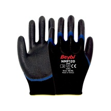 Nmf120 Mikro Köpük Nitril Kaplı Polyester Örgü Eldiven Mavi Siyah