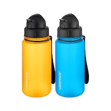 Uzspace 2'li Pipetli Tritan Matara Seti 400 Ml Fiftyfifty -3024seta Turuncu-Turkuaz