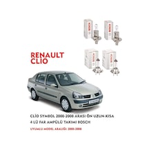 Clio Symbol 2004 Model Ön Uzun-kısa 4 Lü Far Ampülü Takımı