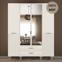 Menekşe 4 Kapak Mdf Ayaklı Tasarım Gardırop Aytaşı