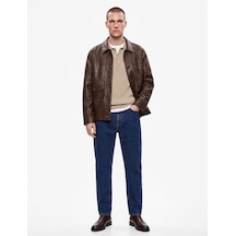 Koton Normal Bel Cepli Pamuklu Vintage Straight Fit Jean Pantolon Orta İndigo 7wam40148nd