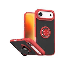 Apple iPhone Uyumlu  17 Air Uyumlu Montreal Yüzüklü Silikon Kapak - Kırmızı