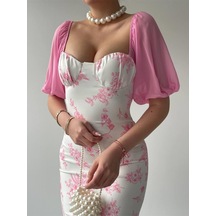 Rodolf Balon Kol Elbise Pembe