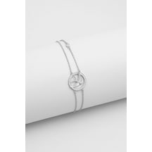 So Chic Kırlangıç 18 Ayar Beyaz Altın Kaplama 19 Cm Gümüş Bileklik Rodyum