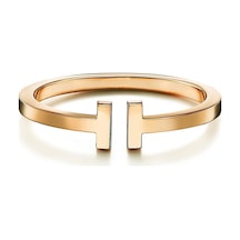 Altın Renk Tiffany Model T Uçlu Desenli Kelepçe Çelik Bileklik - 2116 Çok Renkli