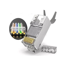 SpeedUF Cat7 Metal Konnektör Rj45 CAT7 Jack + Kablo Ayraç 5 Adet