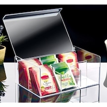 Çay Kutusu 6 Bölmeli Kapaklı Poşet Bitki Çayı Saklama Kabı Plastik Siyah Diğer
