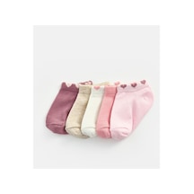 LC Waikiki Alıta Cıty Farkıyla Lcw Baby Pembe Desenli 5'li Paket Kız Bebek Patik Çorap Pembe - 925404422 Pembe