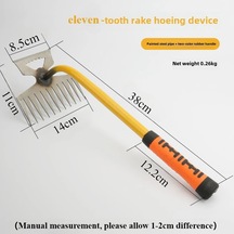 4/11 Diş Manuel Ekskavatör Yenilenmiş Bahçe Arazi Kolayca Çekilmiş Çim Pot Toprak Ayıklaması Aracı Manganez Çelik Ayıklaması Tırmık Koyu Gri