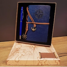 Mr Pusula Baskılı Defter Ve Tükenmez Kalem Set Hediye Seti Özel Tasarım Harika Bir Hediye Lacivert Çok Renkli