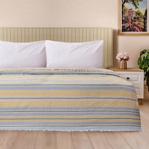 Soft Radiant Çift Kişilik Pike - Ekru / Mavi - 200x230 Cm Renkli