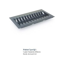 Tify Çekmece Içi Tabaklık 27cmx48cm, Antresit 3cm En Ve 6 Cm Boydan Kesilebilir 0