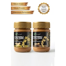 2'li Paket: Proteinli Fıstık Ezmesi Muz, Kakao Fıstık Proteini, Maca Kökü Tozu İle 325 Gr X 2