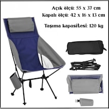 Uyguna-yakala Mavi/gri Katlanabilir Kamp Sandalyesi - Bardaklıklı -22d-bg Çok Renkli