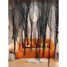 Halloween Cadılar Bayramı Dekorasyonu Siyah File Örtü 76x198 Cm Siyah Genel