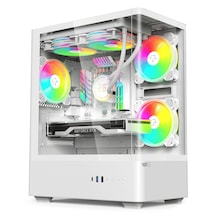 Gametech Intense Beyaz Tuş Kontrol Rgb 5x120mm Fan Gaming Kasa