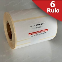 Termal Etiket 100X40 - Barkod Etiketi 6 Rulo 4.500 Adet