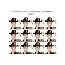 Kovboy Şerif Şapkası Siyah 12 Adet - Kostüm, Parti Ve Gösteri Şapkası - Elwm-582120 18