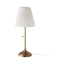 Abajur Beyaz-Pirinç Rengi Masa Lambası 55 CM 75 W Altın