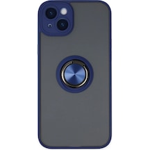 İphone 14 Kılıf Montreal Yüzüklü Silikon Kapak - Lacivert