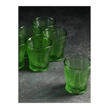 Mario Bardak Seti Yeşil Bardak Soda Bardağı 6 Adet 280 Ml