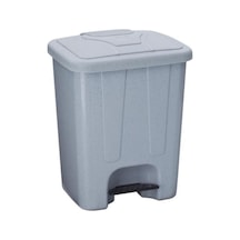 Omnipazar Sy-4255 40 Lt Köşeli Pedallı Plastik Çöp Kovası İç Kovasız Gri