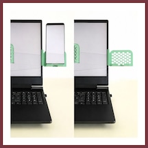 Storeşahin 3d Baskı Monitor Telefon Tutucu - Petek Desenli Laptop Kenar Telefon Tutucu-mint Shn0720