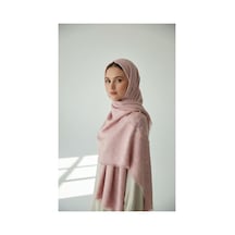 Kendinden Desenli Yaz Esintisi Krep Şal Pembe