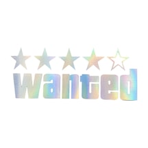 Wanted Yazılı Hologram Efektli Cam Stickeri 20x9cm Diğer