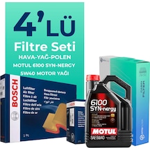 Bosch Fiat Punto 1.2 Benzinli Filtre Bakım Seti Motul Motor Yağlı (2012-2017) 4 Lü